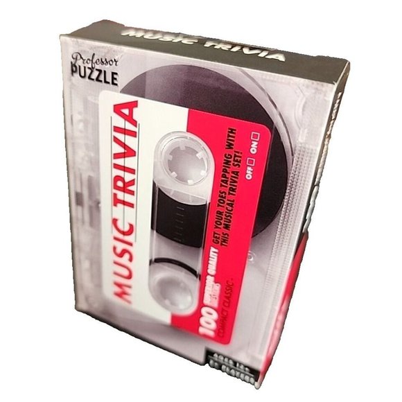 Music Trivia Quiz Compact Card Game 100 Questions by Professor Puzzle NEW in Box - Picture 1 of 5
